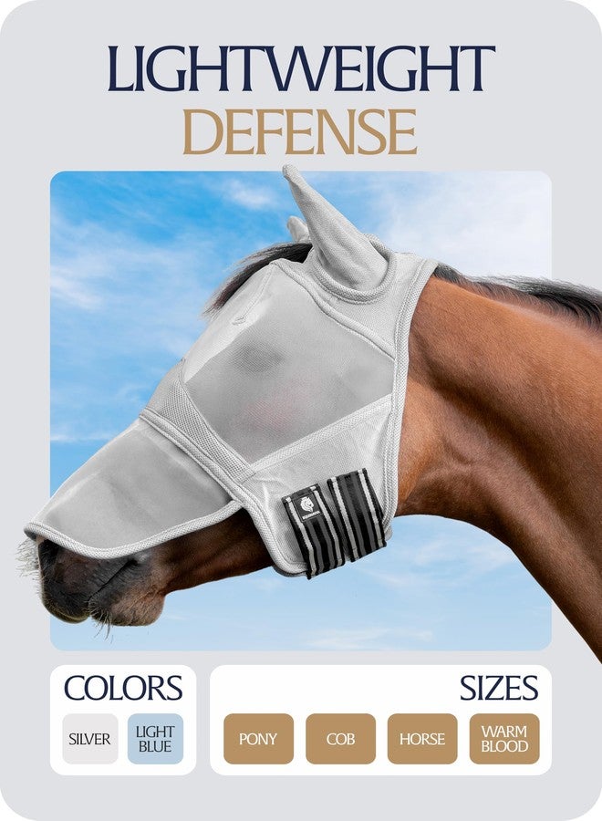Equinavia Algard Soft Mesh Long Nose Fly Mask - Silver - Pony - Image 3